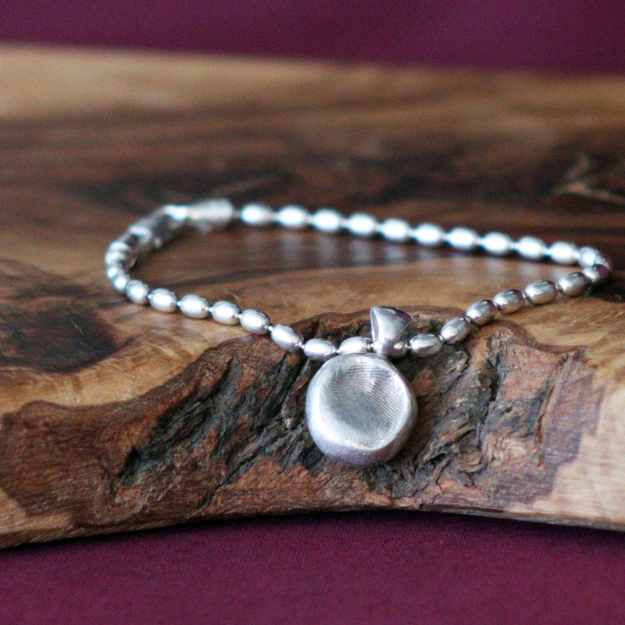 Fingerprint charm bracelet on sale